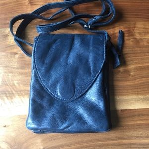 Latico blue leather purse made in India